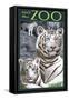 Visit the Zoo - White Tiger Family-Lantern Press-Framed Stretched Canvas