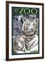 Visit the Zoo - White Tiger Family-Lantern Press-Framed Art Print