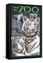 Visit the Zoo - White Tiger Family-Lantern Press-Framed Stretched Canvas