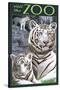 Visit the Zoo - White Tiger Family-Lantern Press-Stretched Canvas