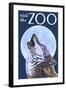 Visit the Zoo, Wolf Howling-Lantern Press-Framed Art Print