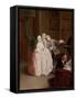 Visit to a Library (Oil on Canvas)-Pietro Longhi-Framed Stretched Canvas