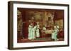 Visit to a New Mother, 1879-Mihaly Munkacsy-Framed Giclee Print