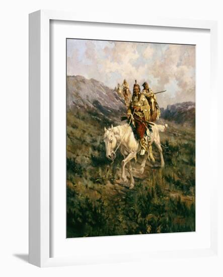 Visit to Another Tribe, 1909-Edward Samuel Paxson-Framed Giclee Print