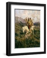 Visit to Another Tribe, 1909-Edward Samuel Paxson-Framed Giclee Print