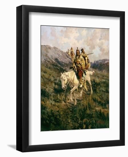 Visit to Another Tribe, 1909-Edward Samuel Paxson-Framed Giclee Print