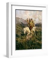 Visit to Another Tribe, 1909-Edward Samuel Paxson-Framed Giclee Print