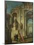 Visit to Ruins (Oil on Canvas)-Francesco Guardi-Mounted Giclee Print