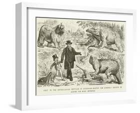 Visit to the Antediluvian Reptiles at Sydenham-Master Tom Strongly Objects to Having His Mind…-John Leech-Framed Giclee Print