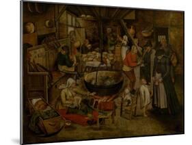 Visit to the Peasants, First Third of 17th C-Pieter Brueghel the Younger-Mounted Giclee Print