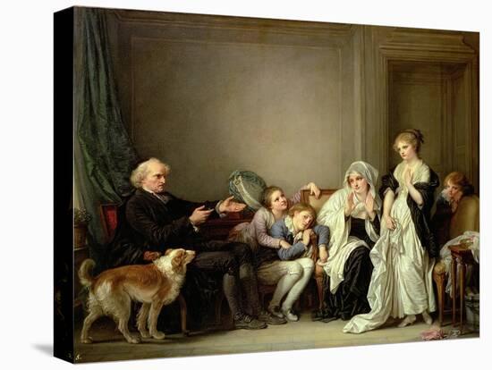 Visit to the Priest-Jean-Baptiste Greuze-Stretched Canvas