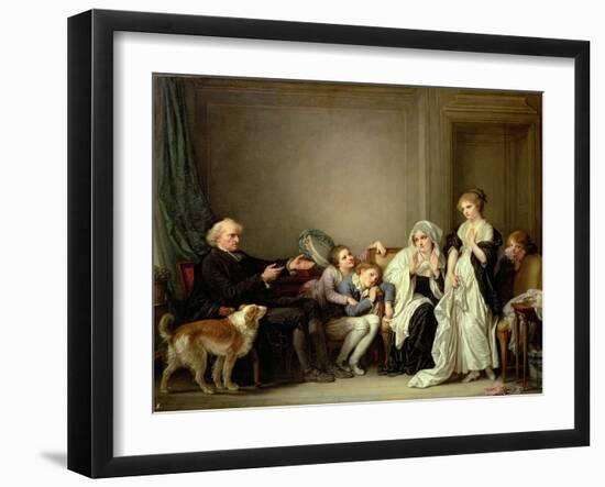 Visit to the Priest-Jean-Baptiste Greuze-Framed Giclee Print