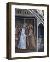 Visitation, Mary Meeting Elizabeth, Scene from New Testament Stories, 1375-1378-Giusto de' Menabuoi-Framed Giclee Print