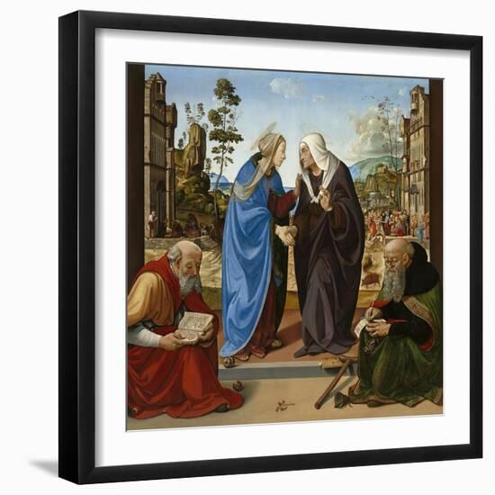 Visitation with St. Nicholas and St. Anthony Abbot, c.1490-Piero di Cosimo-Framed Giclee Print