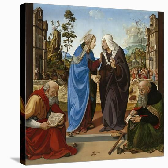 Visitation with St. Nicholas and St. Anthony Abbot, c.1490-Piero di Cosimo-Stretched Canvas