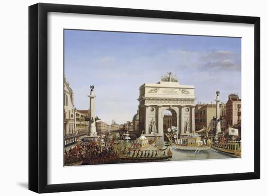 Visite de Napoléon Ier à Venise du 28 novembre au 8 décembre 1807: Entrée d-Giuseppe Borsato-Framed Giclee Print