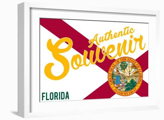 Visited Florida - Authentic Souvenir-Lantern Press-Framed Art Print