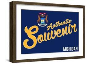 Visited Michigan - Authentic Souvenir-Lantern Press-Framed Art Print