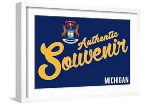 Visited Michigan - Authentic Souvenir-Lantern Press-Framed Art Print