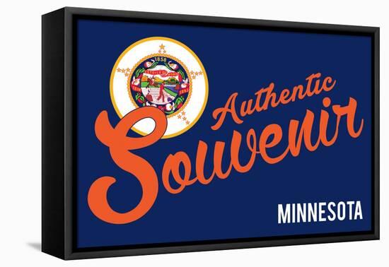 Visited Minnesota - Authentic Souvenir-Lantern Press-Framed Stretched Canvas