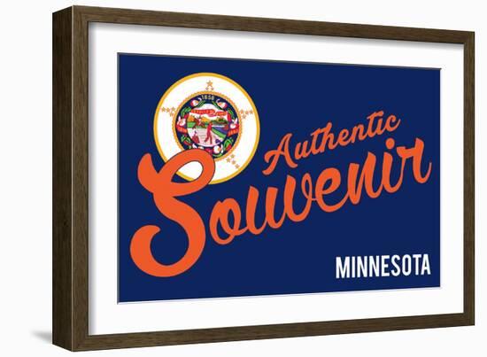 Visited Minnesota - Authentic Souvenir-Lantern Press-Framed Art Print