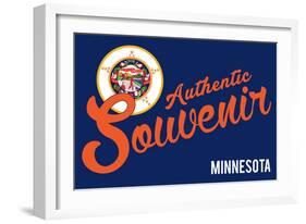 Visited Minnesota - Authentic Souvenir-Lantern Press-Framed Art Print