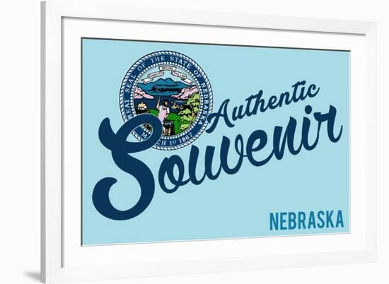 Visited Nebraska - Authentic Souvenir-Lantern Press-Framed Premium Giclee Print