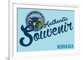 Visited Nebraska - Authentic Souvenir-Lantern Press-Framed Premium Giclee Print