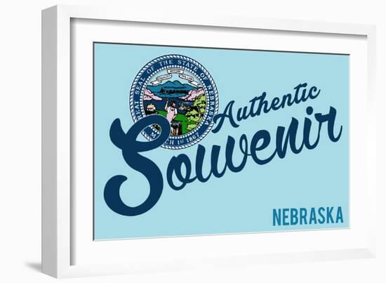 Visited Nebraska - Authentic Souvenir-Lantern Press-Framed Art Print