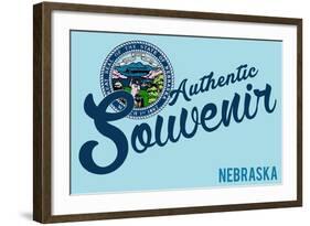 Visited Nebraska - Authentic Souvenir-Lantern Press-Framed Art Print