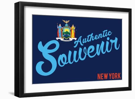 Visited New York - Authentic Souvenir-Lantern Press-Framed Art Print