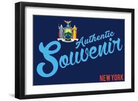 Visited New York - Authentic Souvenir-Lantern Press-Framed Art Print