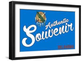 Visited Oklahoma - Authentic Souvenir-Lantern Press-Framed Art Print