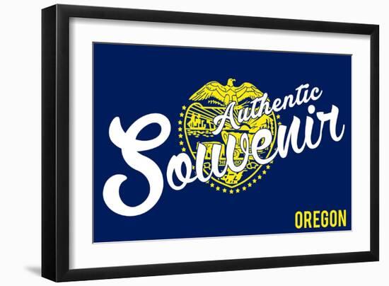 Visited Oregon - Authentic Souvenir-Lantern Press-Framed Art Print