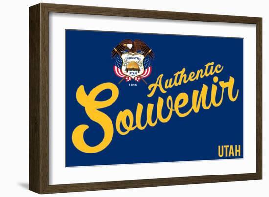 Visited Utah - Authentic Souvenir-Lantern Press-Framed Art Print