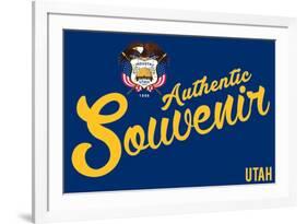 Visited Utah - Authentic Souvenir-Lantern Press-Framed Premium Giclee Print