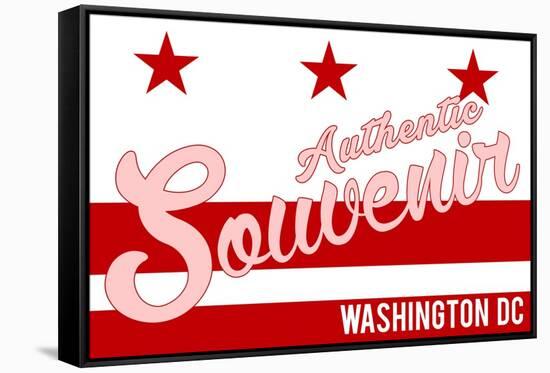 Visited Washington DC - Authentic Souvenir-Lantern Press-Framed Stretched Canvas