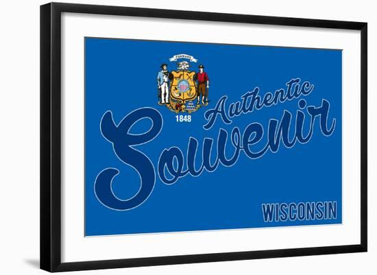 Visited Wisconsin - Authentic Souvenir-Lantern Press-Framed Art Print