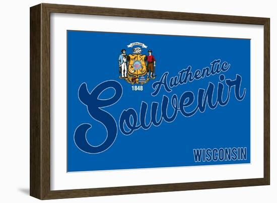 Visited Wisconsin - Authentic Souvenir-Lantern Press-Framed Art Print