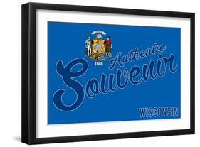 Visited Wisconsin - Authentic Souvenir-Lantern Press-Framed Art Print