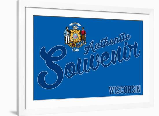 Visited Wisconsin - Authentic Souvenir-Lantern Press-Framed Premium Giclee Print