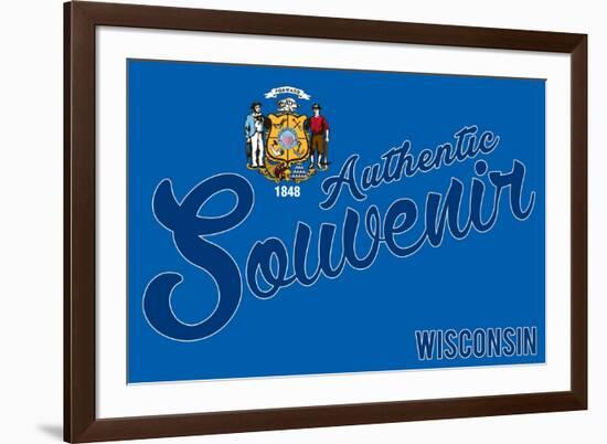 Visited Wisconsin - Authentic Souvenir-Lantern Press-Framed Premium Giclee Print