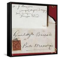 Visiting Card and Envelope of Giuseppe Verdi-null-Framed Stretched Canvas