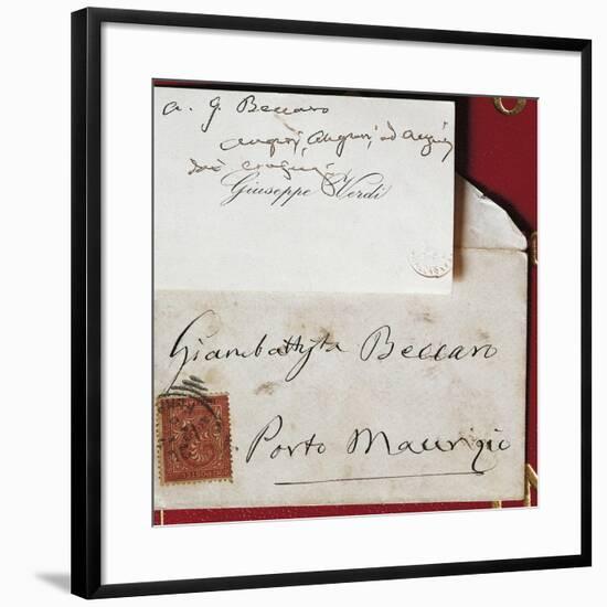 Visiting Card and Envelope of Giuseppe Verdi-null-Framed Giclee Print