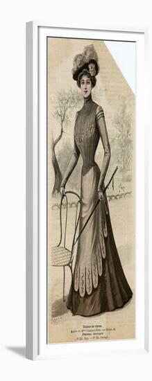 Visiting Dress 1899-null-Framed Art Print