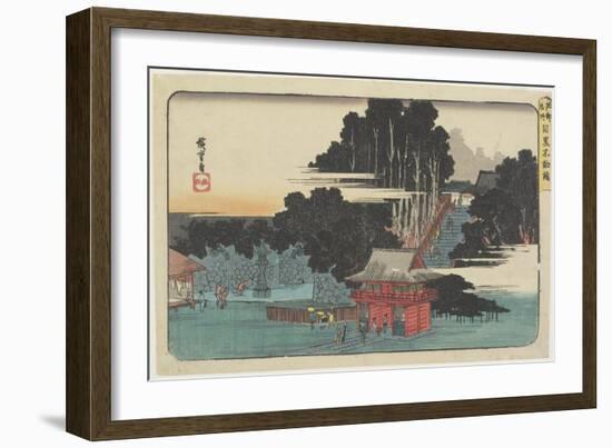 Visiting Fudo Temple at Meguro-Utagawa Hiroshige-Framed Giclee Print