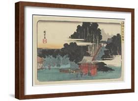 Visiting Fudo Temple at Meguro-Utagawa Hiroshige-Framed Giclee Print