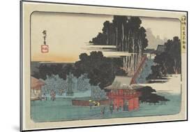 Visiting Fudo Temple at Meguro-Utagawa Hiroshige-Mounted Giclee Print