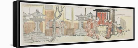 Visiting Oji Inari Shrine, 1801-1805-Katsushika Hokusai-Framed Stretched Canvas