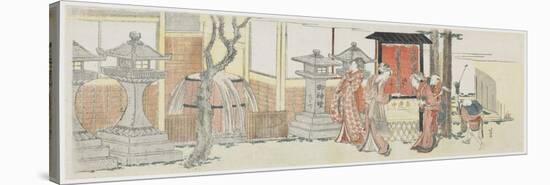 Visiting Oji Inari Shrine, 1801-1805-Katsushika Hokusai-Stretched Canvas